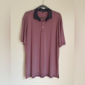 Southern Point Co XXL Short Sleeve Polo Shirt Stretch Golf Stripes Men Pink Navy